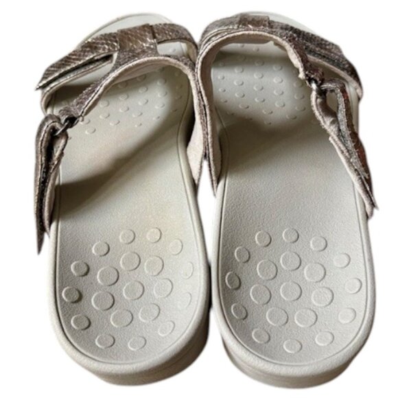 Vionic Vegan Pacific Ellie Snake Slides Adjustable Straps - Rose Gold - 9 - Picture 4 of 10